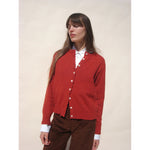 piste cardigan in rust