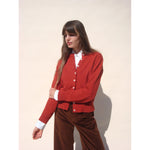 piste cardigan in rust