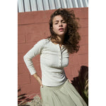 pointelle henley tee in cream