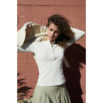 pointelle henley tee in cream