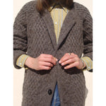 gardeners cable cardigan in mushroom