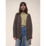 gardeners cable cardigan in mushroom