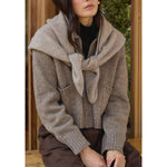 felted shawl scarf in oatmeal