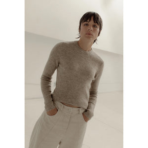 marin rib top in wheat