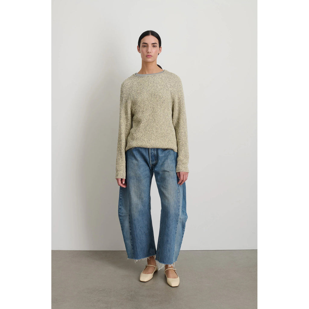 roll neck shaker stitch in ecru / black