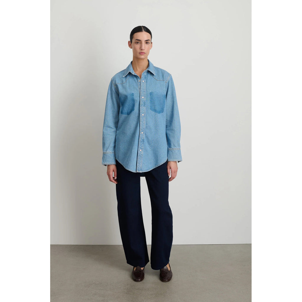 liv western shirt in park wash