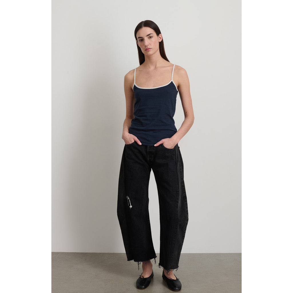 zora tank in navy + white