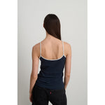 zora tank in navy + white