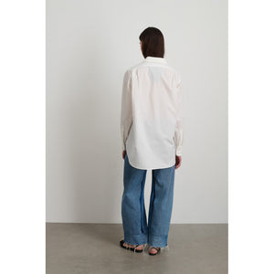 louisa shirt in white w/ hand tatted lace
