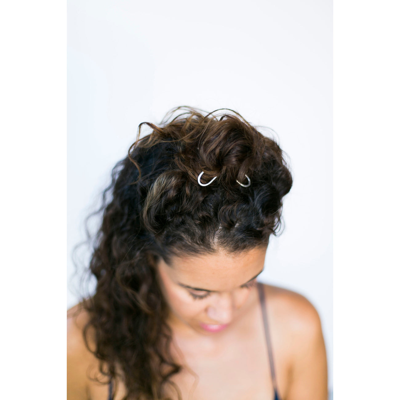 silver tiny duo hair pins