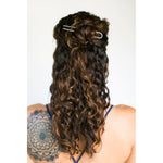 silver hammered hair pin