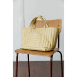 quilted tote bag in butter