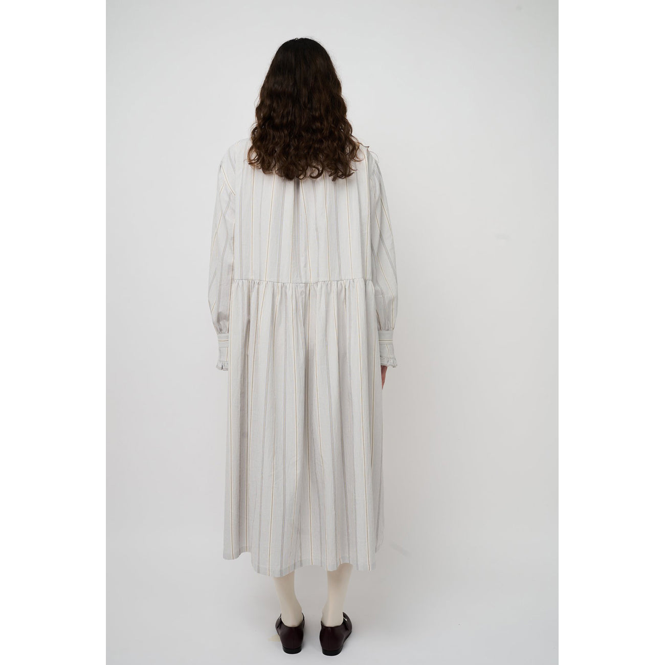 lydbrook dress in blue/brown/white