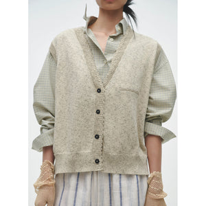 flecked cotton waistcoat in natural