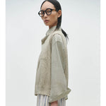 flecked cotton waistcoat in natural