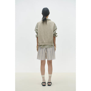 flecked cotton waistcoat in natural