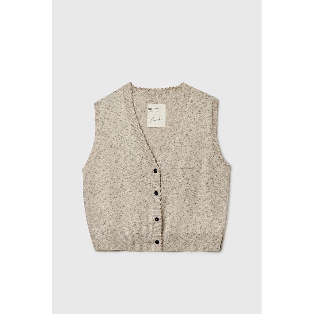 flecked cotton waistcoat in natural