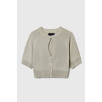 organic cotton cut-out top in pearl grey