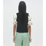 pointelle waistcoat in black