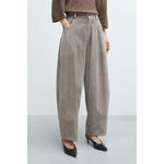 corduroy baggy pants in cobblestone