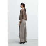 corduroy baggy pants in cobblestone