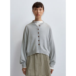 merino cardigan in pearl grey