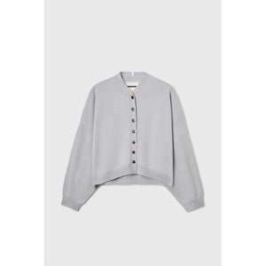 merino cardigan in pearl grey