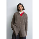 suri polo cardigan in taupe