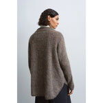suri polo cardigan in taupe