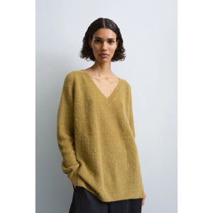 v-neck sweater in olive