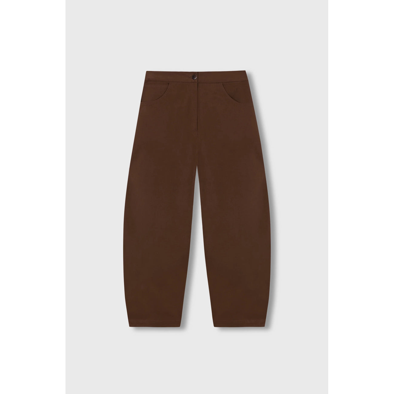 curved pants in toffee