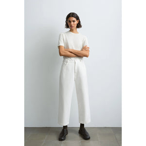straight pants in off-white