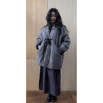 ramure quilted coat in stone