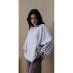 rage gathered top in cream