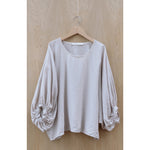 rage gathered top in cream
