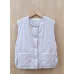 rire quilted vest in pearl
