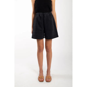 field short in faded black