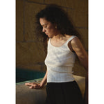 pointelle scoop tank in natural