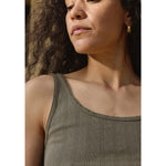 pointelle scoop tank in sage
