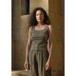 pointelle scoop tank in sage