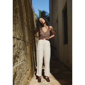 clio vest in cocoa