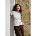 pointelle tee in natural
