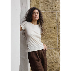 pointelle tee in natural