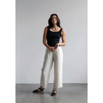 pointelle scoop tank in black