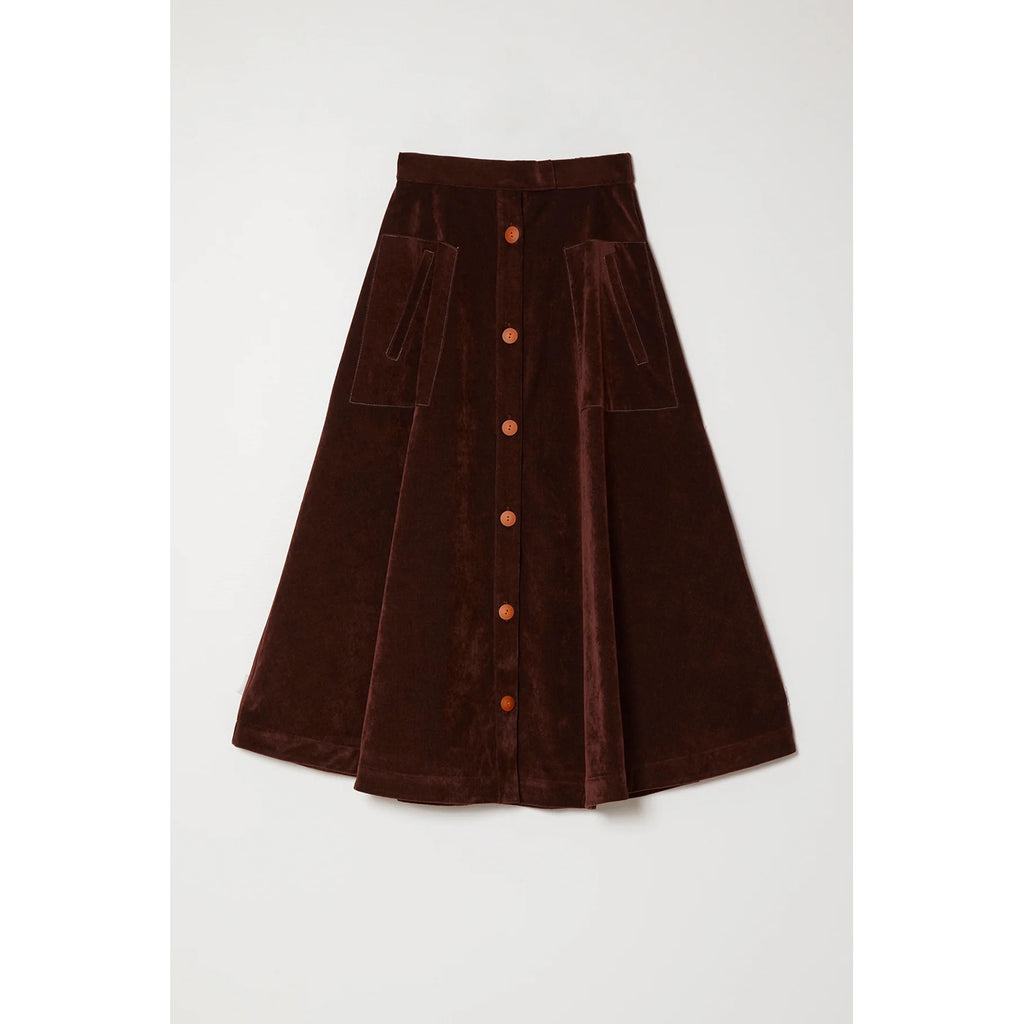 saki skirt in aubergine