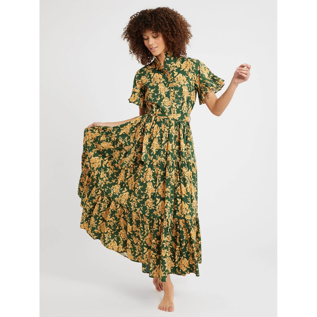 victoria dress in emerald bouquet