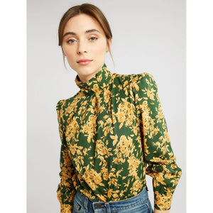 charlotte top in emerald bouquet