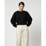 balloon sleeve sweater in black