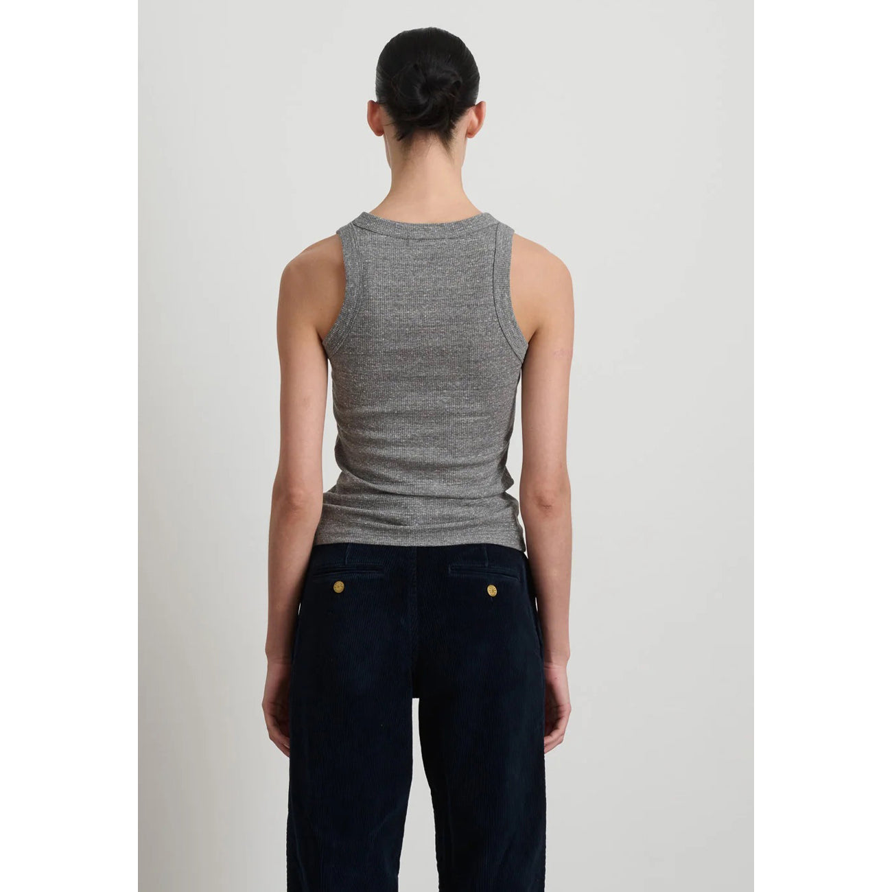 rib tank in heather grey