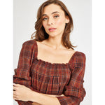 gabriette dress in fireside plaid